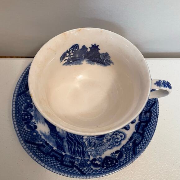 Vintage blue willow porcelain Cup and saucer Japan‎ - Picture 2 of 8